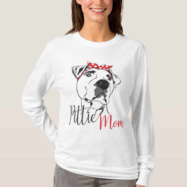 Camiseta Pittie Mãe Americana O Dog Lover Gift (Frente)