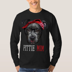 Camiseta Pittie Mãe Pitbull Cachorro Amantes Dia de as mães