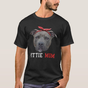 Camiseta Pittie Mãe Pitbull Dia de as mães Cachorro Mulhere