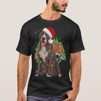 Camiseta Pittie Pitbull Natal Luzes Xmas Cachorro Lover