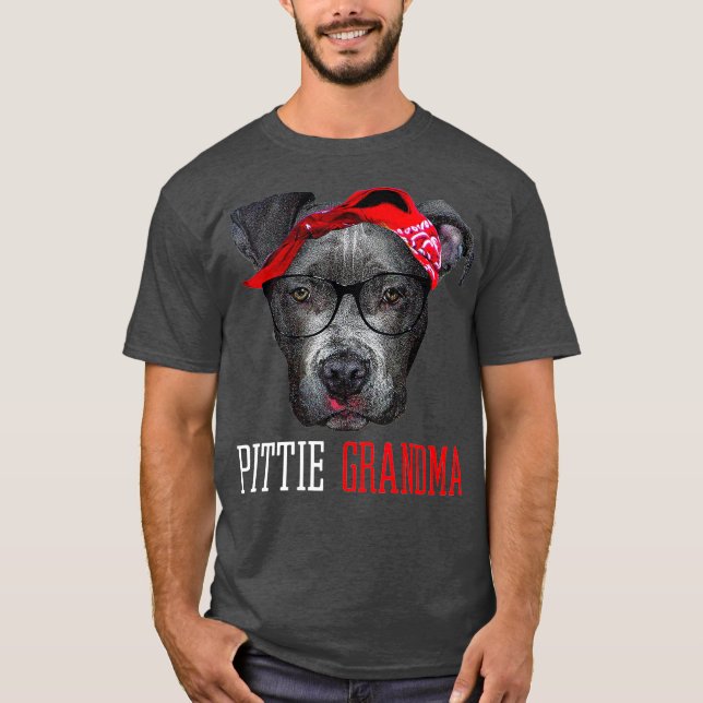 Camiseta Pittie vovó vovó Pitbull Cachorro Dava presente (Frente)