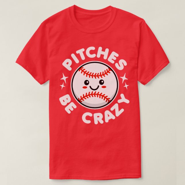 Camiseta Pitts Seja Louco Baseball Kawaii (Frente do Design)