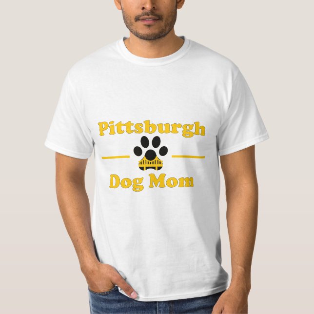 Camiseta Pittsburgh Dog Mom  (Frente)