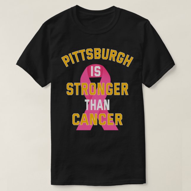 Camiseta Pittsburgh é mais forte que o rosa de consciência  (Frente do Design)