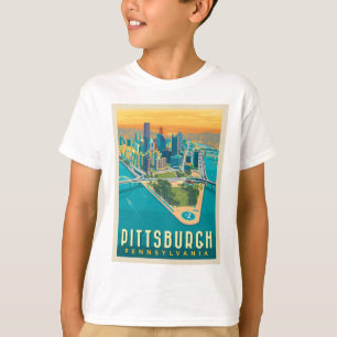 Camiseta Pittsburgh, PA   Vista de Olho de Pássaro