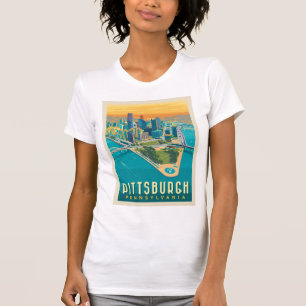 Camiseta Pittsburgh, PA   Vista de Olho de Pássaro