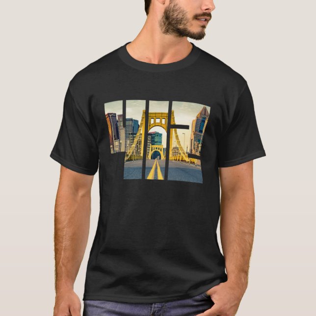 Camiseta Pittsburgh Pennsylvania Steel City Skyline 412 Can (Frente)