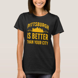 Camiseta Pittsburgh Pensilvânia Steel City Skyline 412 H
