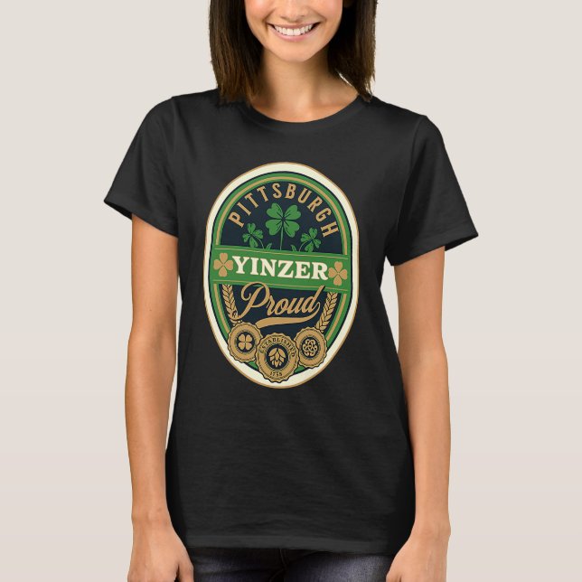 Camiseta Pittsburgh St Patricks Day Steel City Yinzer Irish (Frente)