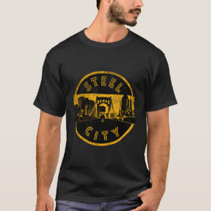 Camiseta Pittsburgh Steel City Retro Skyline Bridge Vintage