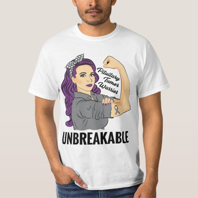 Camiseta Pituitary Tumor Warrior Unbreakable Gland Awarenes (Frente)
