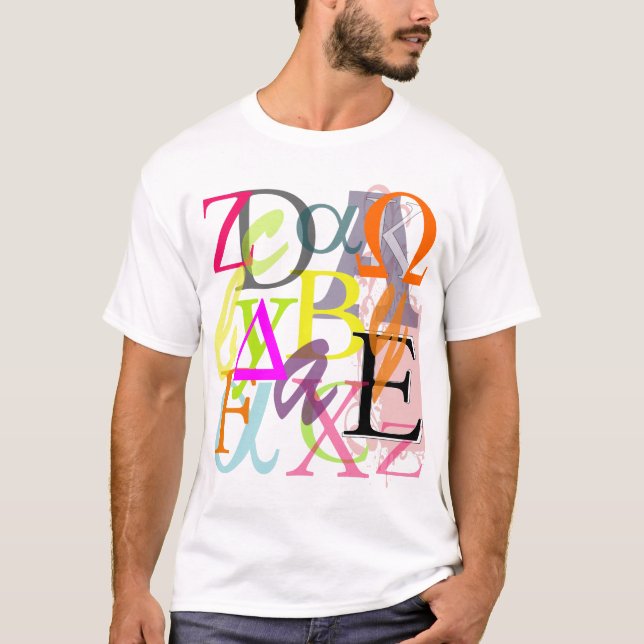 Camiseta PixDezines Alfabeto Grego (Frente)
