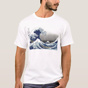 Camiseta PixDezines Antigo, Grande Onda, Hokusai 葛飾北斎の神奈川沖浪