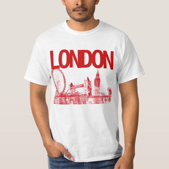 Camiseta PixDezines london/citiscape/esboçado (Frente)