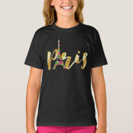 Camiseta PixDezines paris, torre neon eiffel