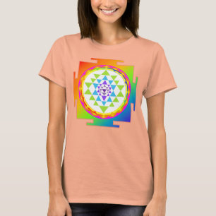 Camiseta PixDezines Sri Yantra/Arco-íris