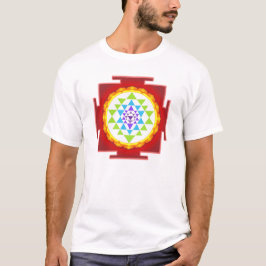 Camiseta PixDezines sri yantra/chakra limpando/arco-íris