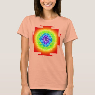 Camiseta PixDezines Sri Yantra/Laranja