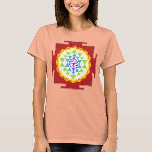 Camiseta PixDezines Sri Yantra/Vermelho