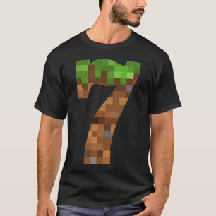 Camiseta Pixel 7 Anos Número De Aniversário 7 7 Anos 7 Vid