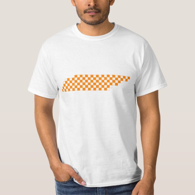 Camiseta Pixel alaranjado e branco escolar Tennessee (Frente)