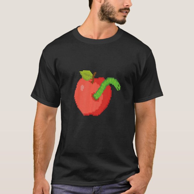 Camiseta Pixel Apple Com Dentro De Verme (Frente)