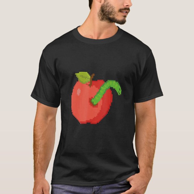 Camiseta Pixel Apple Com Dentro De Verme (Frente)