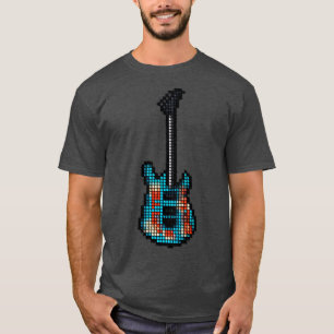 Camiseta Pixel armado e violão sem-teto ereto