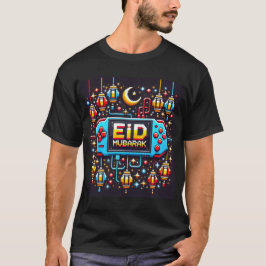 Camiseta Pixel Art Eid Mubarak Gaming Mens Tshirt