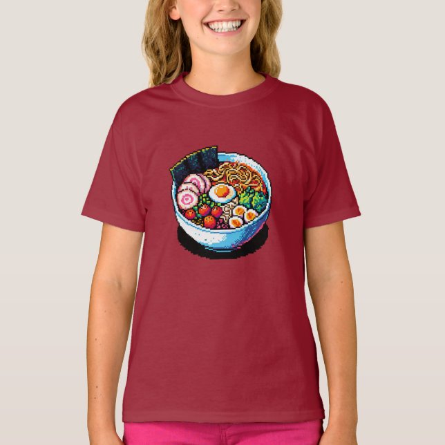 Camiseta Pixel Art Ramen Noodles (Frente)