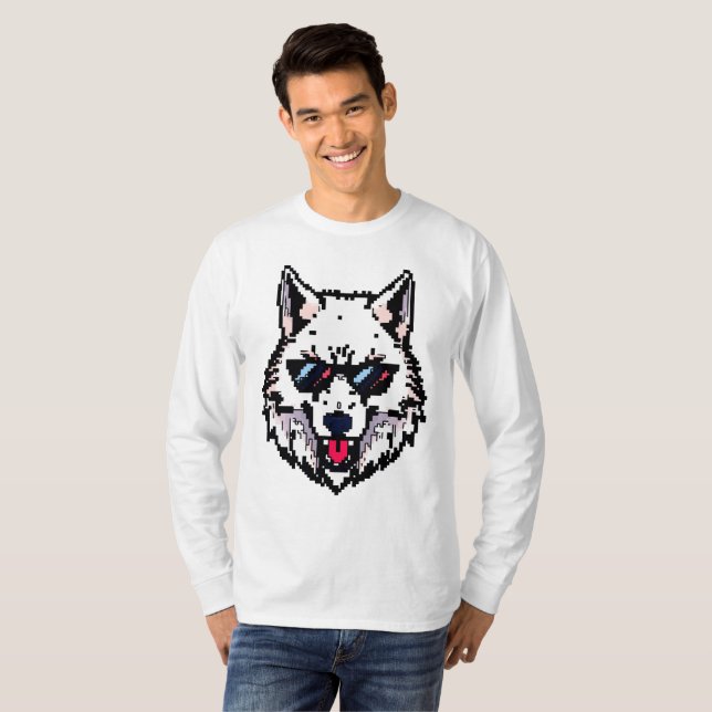 Camiseta Pixel Artic Wolf (Frente Completa)