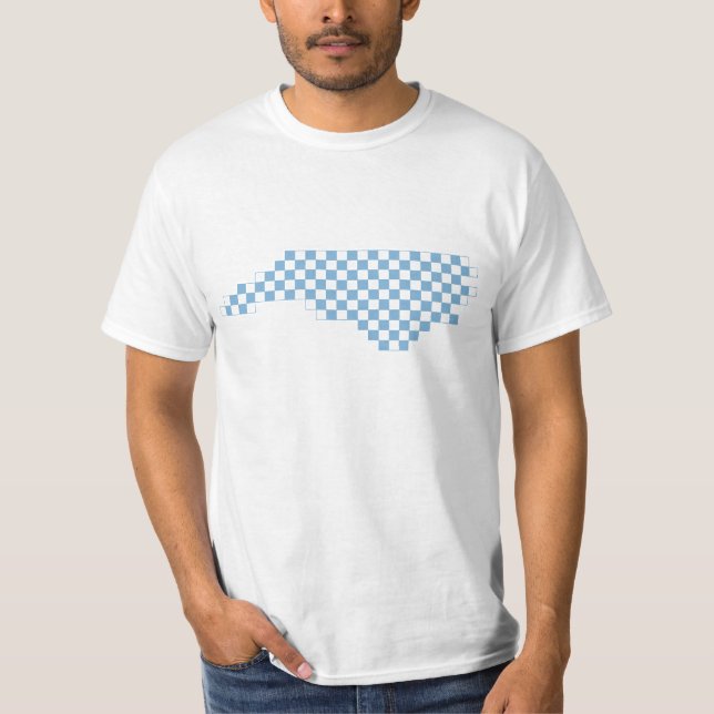 Camiseta Pixel azul e branco North Carolina da luz - (Frente)