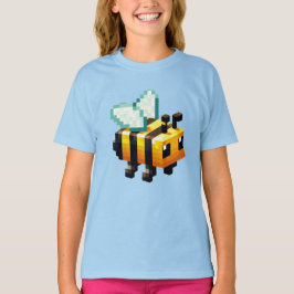 Camiseta Pixel Buzz: A aventura ensolarada sobre o campo