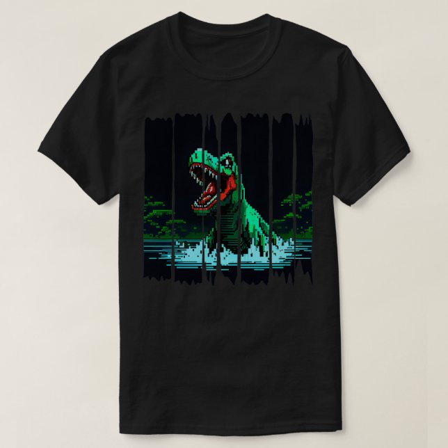 Camiseta Pixel Dinossaur (Frente do Design)