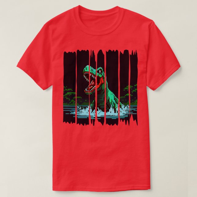 Camiseta Pixel Dinossaur (Frente do Design)