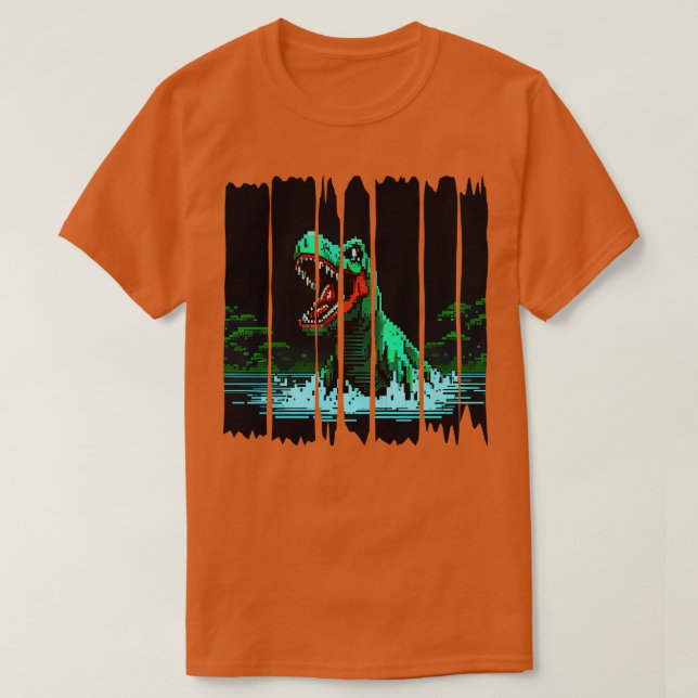 Camiseta Pixel Dinossaur (Frente do Design)