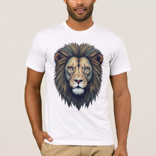 Camiseta Pixel do leão: Edgy Geométrico Design