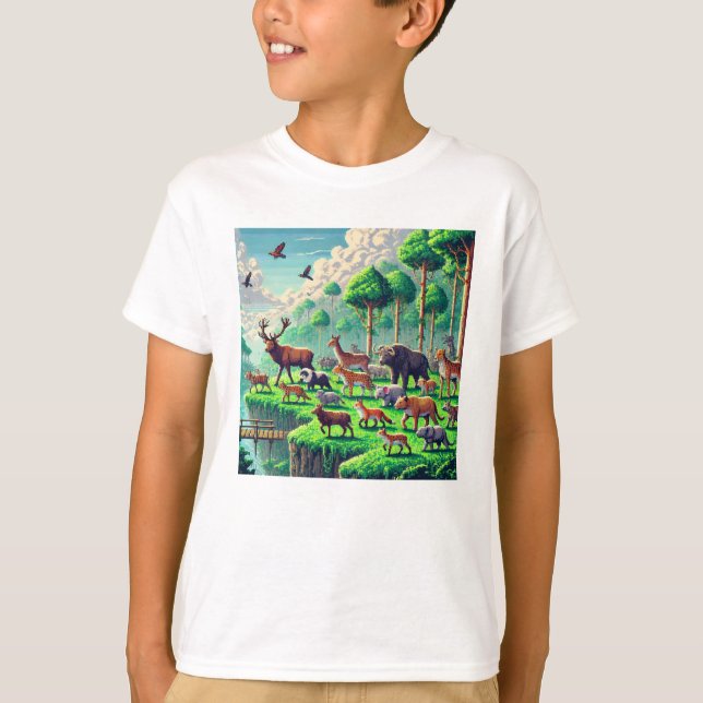 Camiseta Pixel Friends: Forest Protection (animais) #20 (Frente)
