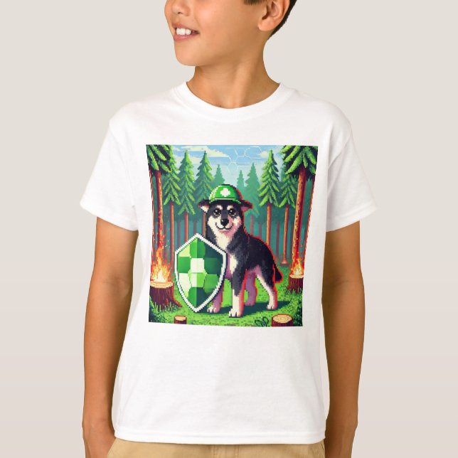 Camiseta Pixel Friends: Forest Protection (cão) #02 (Frente)