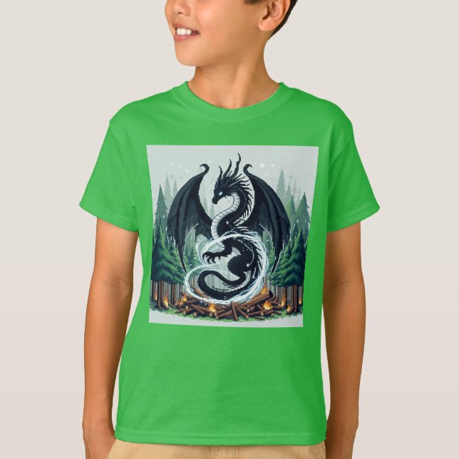 Camiseta Pixel Friends: Forest Protection (dragão) #03 (Frente)