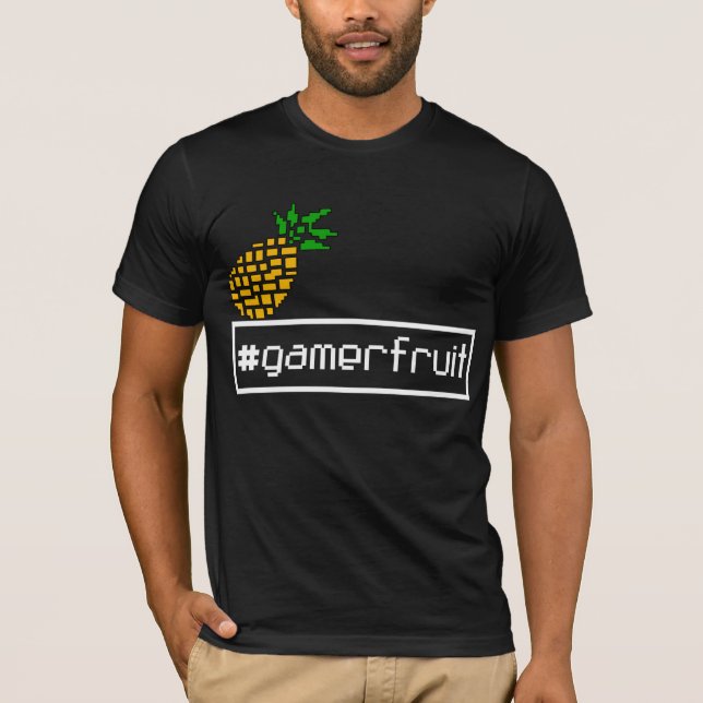 Camiseta Pixel GamerFruts (Escuro) (Frente)