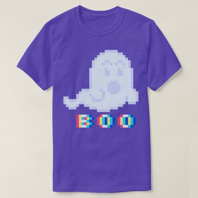 Camiseta Pixel Ghosts Go Boo (Frente do Design)