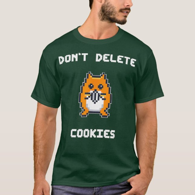 Camiseta Pixel Hamster Não Excluir Nerd de cookies (Frente)