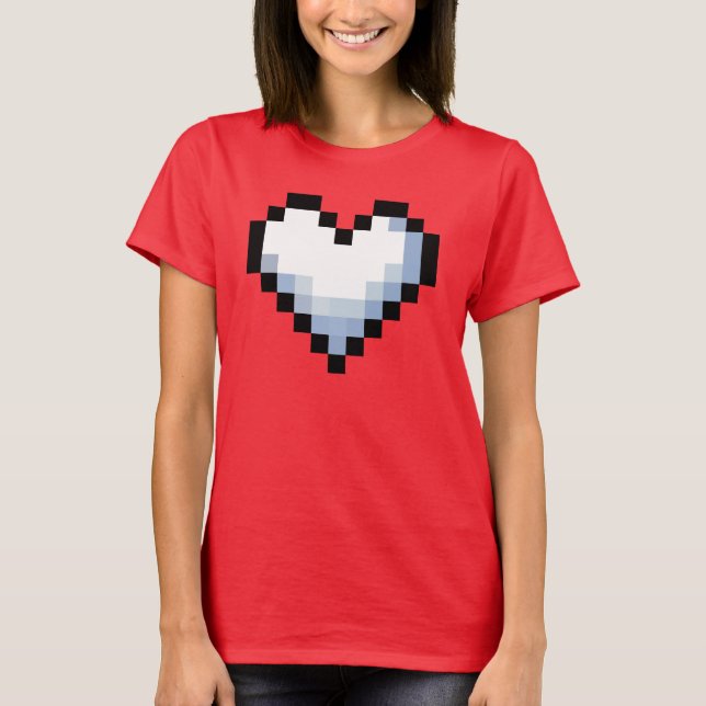 Camiseta Pixel Heart Retro Love Art Image 2 (Frente)