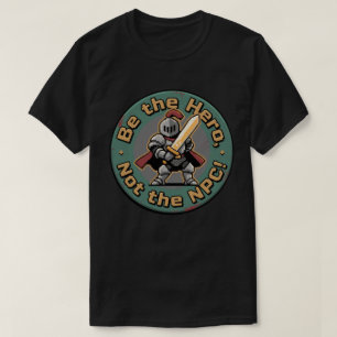 Camiseta Pixel Hero de Pé Firme – Insígnia de Motivação par