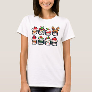 Camiseta Pixel Holiday Sushi - Arte Festiva De 8 Bits