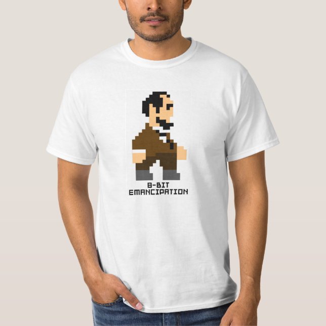 Camiseta Pixel Lincoln - emancipação de 8 bits (Frente)