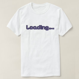 Camiseta Pixel Loading Gamer - Roxo sobre Branco