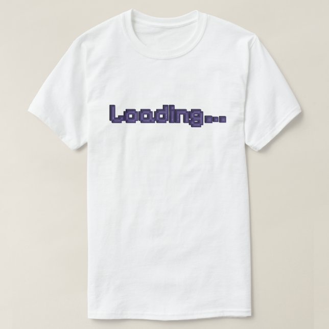 Camiseta Pixel Loading Gamer - Roxo sobre Branco (Frente do Design)