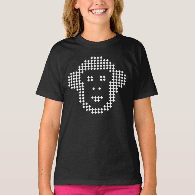 Camiseta Pixel Monkey Emblema de Diamante (Frente)